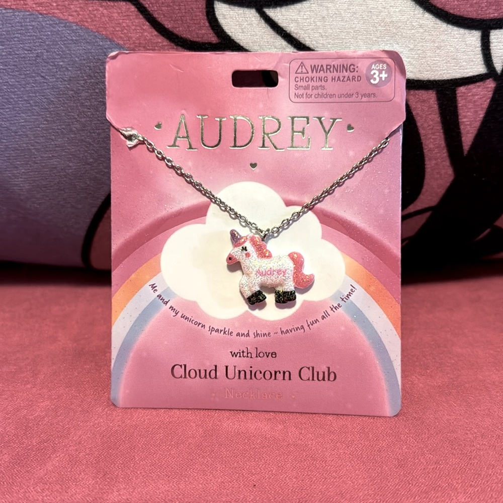 New AUDREY children’s 3+ unicorn necklace sparkle 15-18 inch nickel free